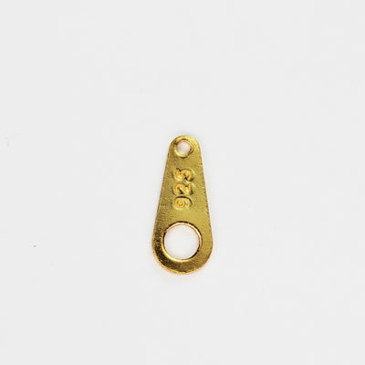 Gold Vermeil Style 10pcs 8*3.5mm  Ring Clasp Tab/Chain Tab 24K Gold 925Sterling Silver Jewellery Findings,1.5mm and 0.8mm Hole