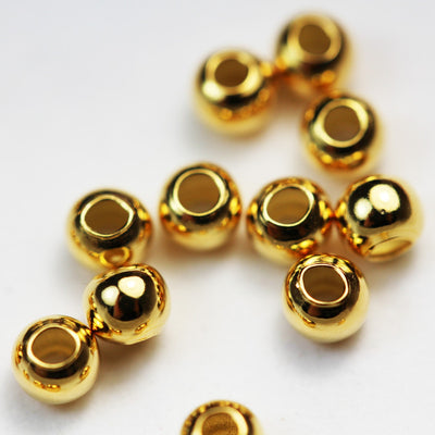 100pcs 2mm Gold Vermeil Style Jewellery findings Ball Beads , hole0.6mm