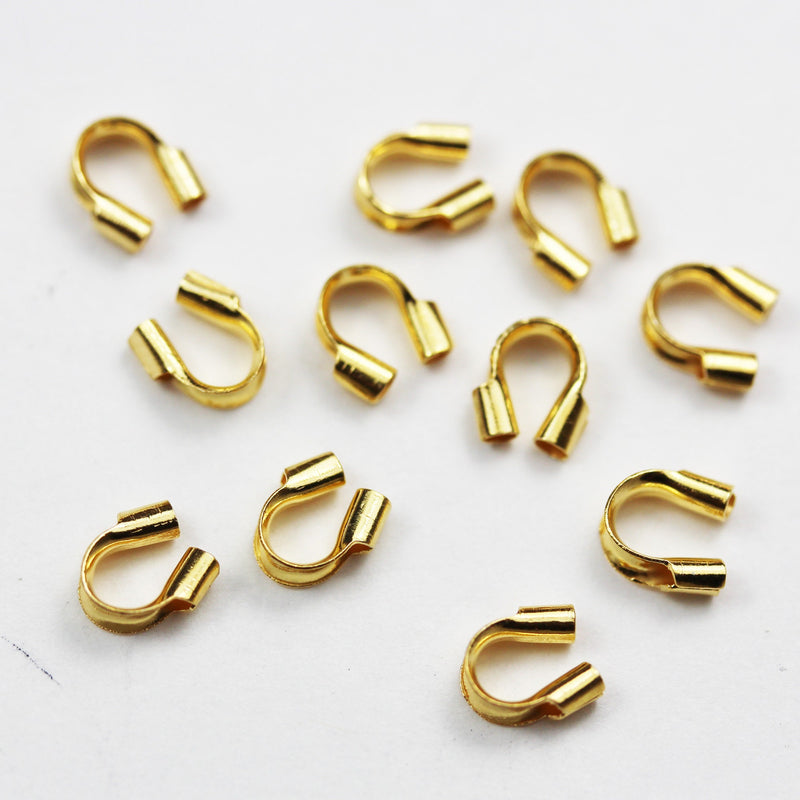 Gold Wire Guardian and Protectors 10pcs 1mm Gold Vermeil Style  Jewellery Findings ,5.5x4.5mm tube,1mm inside