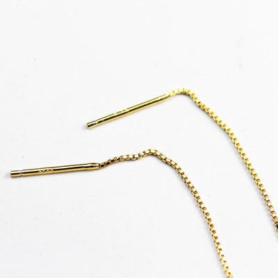 Chain Earwire 4pcs Gold Vermeil Style Jewellery Findings ,90mm total length with 2mm Head Pin, 0.8mm Chain