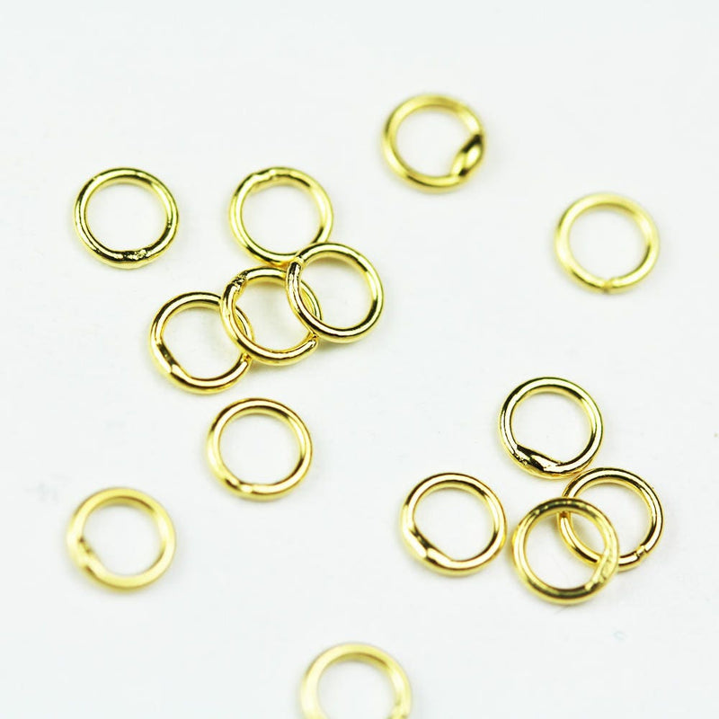 Gold Vermeil Style 20pcs 20gauge 5mm Closed 24k gold on 925 s.silver Jewellery findings Jump ring,Close & soldered round