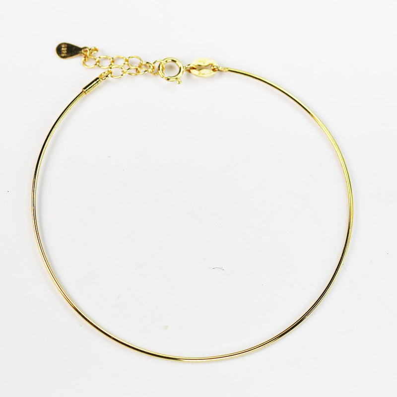 Gold Vermeil Style Bracelet, Easy Making Bracelet Adjustable Bangle ,With Open Screw, Charm Bracelet ,0.95mm Wire, 7-8.5 inches