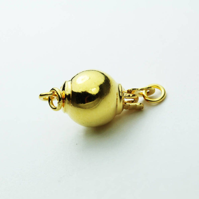 Gold Vermeil Style 1pc 12mm 24K gold vermeil on 925s.silver Jewellery findings Ball Box Clasp,15*12mm