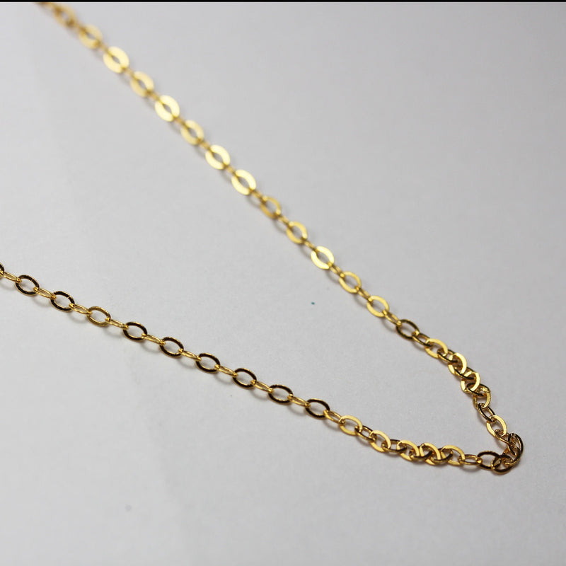 Gold Chain 1 foot Gold Vermeil Style  Chain Necklace, 2*2.5mm Oval Shining Silver Necklace, For Jewelry Making