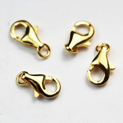 Lobster clasp 4pcs 9*5mm Jewellery findings Lobster Clasp,Gold Vermeil Style with 4mm ring