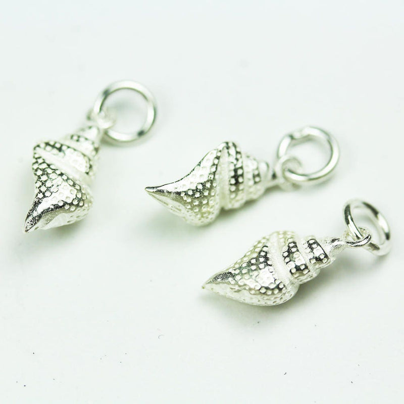 Charms 2pcs 925 Sterling Silver Jewellery findings Shell Charm Beads , 16*7mm shell