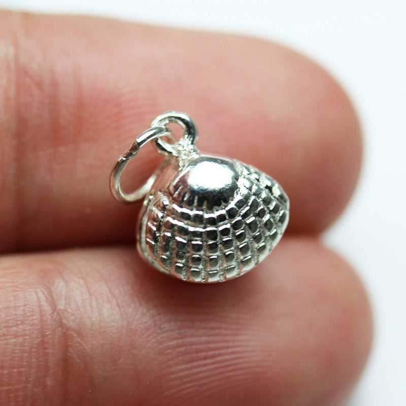 Charms 1pc 925 Sterling Silver Jewellery findings Shell Charm Beads , 11*12mm shell