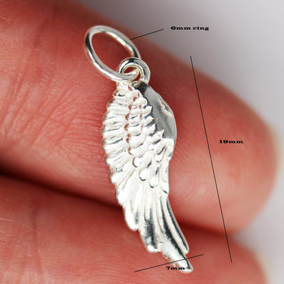 Charms 4pcs 925 Sterling Silver Jewellery findings Charm Beads , 17*6.5mm Angel wing