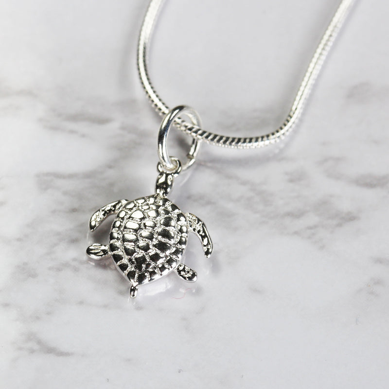 Charm 3pcs Sea Turtle Charms, 925 Sterling Silver Sear Turtle Jewellery findings, 10x10mm