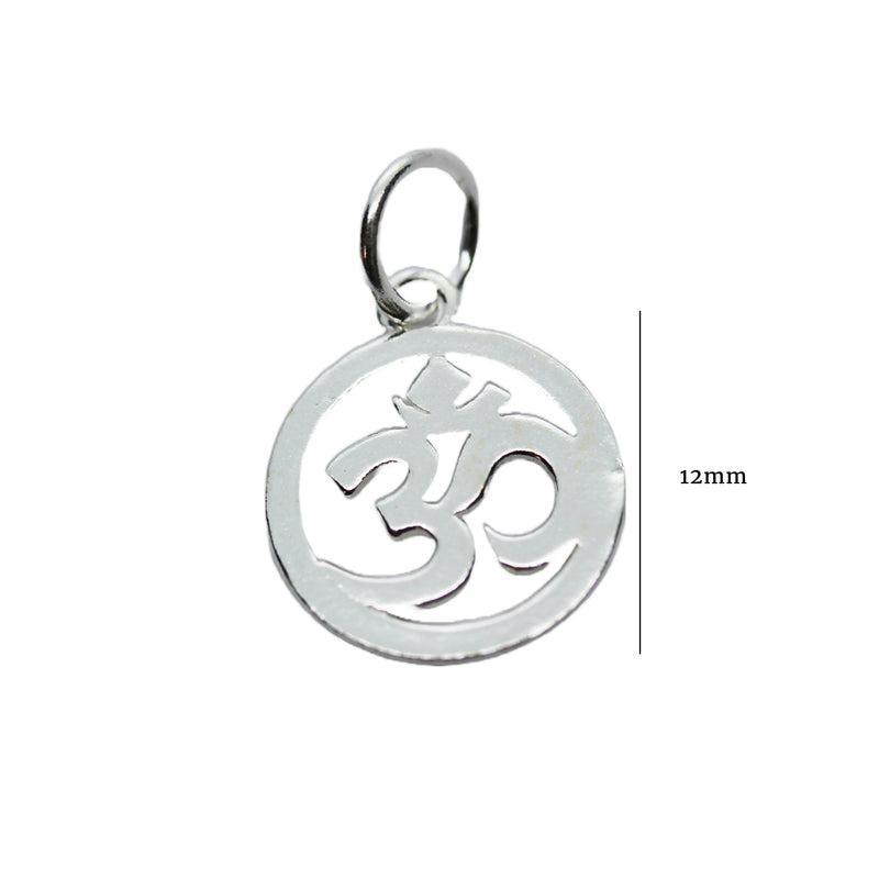 Silver Charm 2pcs 925 Sterling Silver Om Charms, Om Necklace Pendant, Jewellery findings Pendant / Charm Beads , 11mm