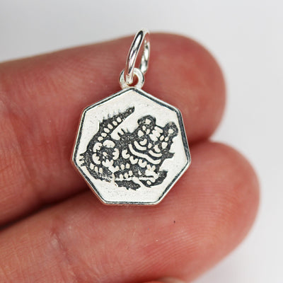 Charm 1pc Chinese Zodiac Charm, 925 Sterling Silver Jewellery findings Charm Beads ,12mm Button charm