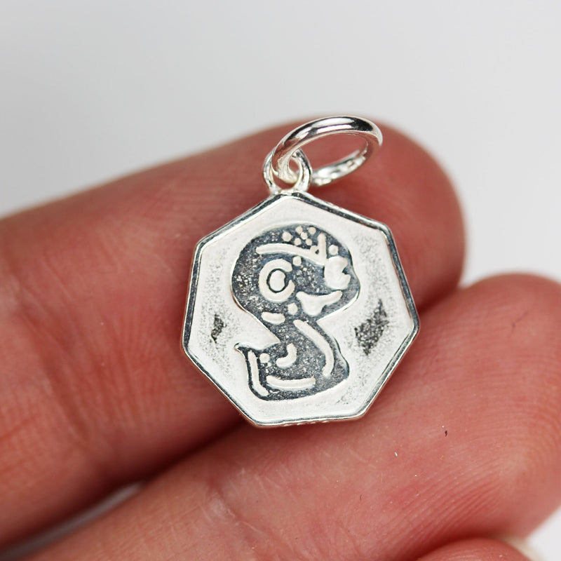 Charm 1pc Chinese Zodiac Charm, 925 Sterling Silver Jewellery findings Charm Beads ,12mm Button charm