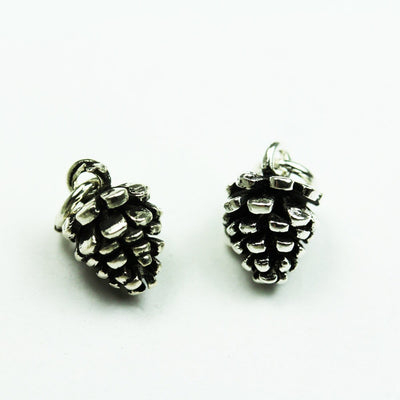 Charms 2pcs 925 Antique Sterling Silver Jewellery findings Charm Beads , 10*8mm Pine Cones Charm