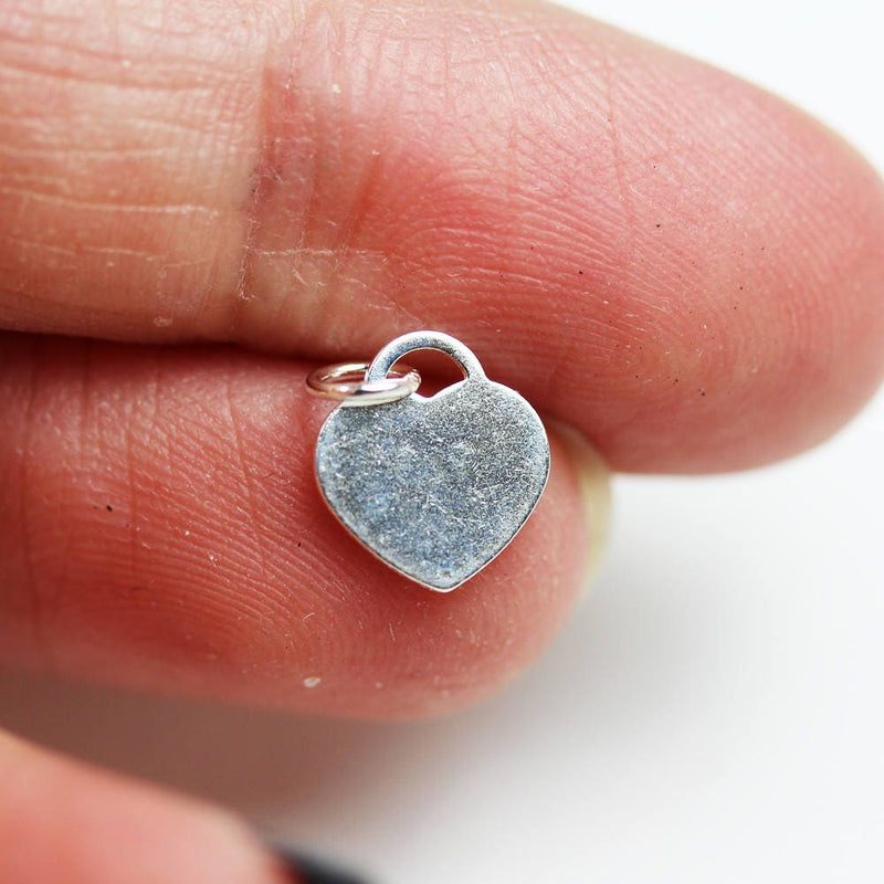 Charm 4pcs 8*9mm Heart 925 Sterling Silver Jewellery findings Charm Beads , Heart pendant/charm/beads