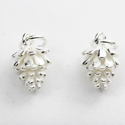 Charms,2pcs 925 Sterling Silver Jewellery findings Pinecone Charm Beads , 10*8mm Pinecone Necklace Pendant