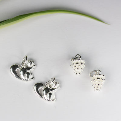 Charms,2pcs 925 Sterling Silver Jewellery findings Pinecone Charm Beads , 10*8mm Pinecone Necklace Pendant