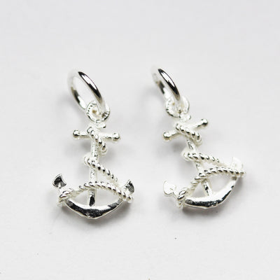 Silver Charm 3pcs 10*14mm Anchor Charms 925 Sterling Silver Jewellery findings Charm Beads