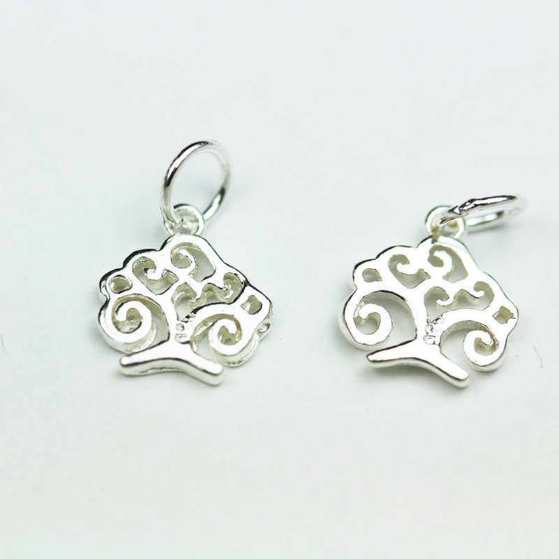 Charms 4pcs 8*7mm Small Tree of life 925 Sterling Silver Jewellery findings Charm Beads