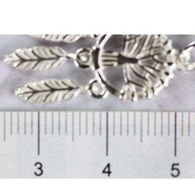 Jewelry charms 2pcs 925 Sterling Silver Jewellery findings Charm Beads , Dream Catcher charm, 12*28mm, 6mm closed jump ring