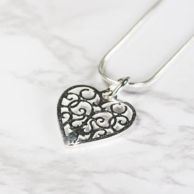 Charms 2pcs 14*15mm Filigree Heart 925 Sterling Silver Jewellery findings Charm Beads , Heart pendant