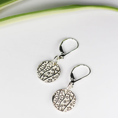 Jewelry charms 2pcs 925 Sterling Silver Jewellery findings ,Flower Tree Charm/Pendant , 14mm Button