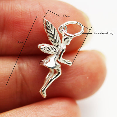 Jewelry charms 1pc 925 Sterling Silver Jewellery findings Charm Beads ,Fairy charm, 19*7mm