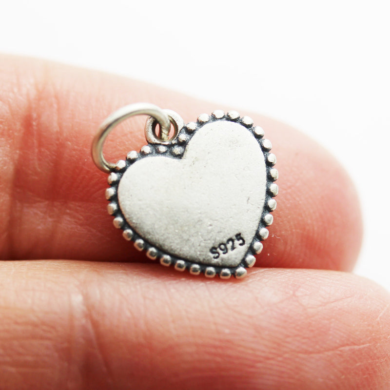 Charms 2pcs 12mm Heart 925 Antique Sterling Silver Jewellery findings Charm Beads , Heart pendant/charm/beads