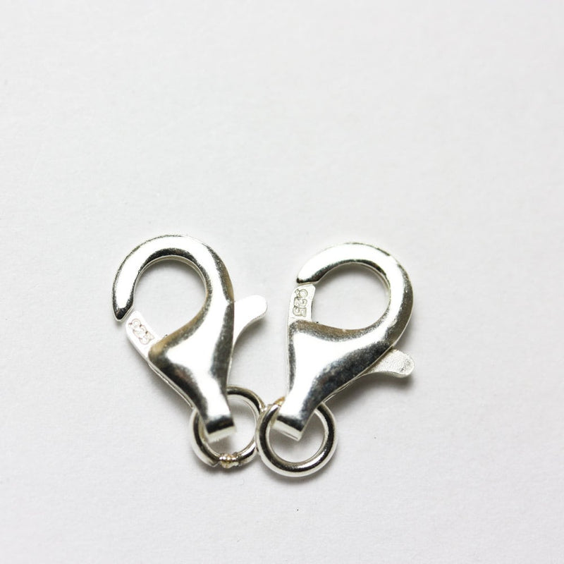 Silver lobster clasp 3pcs 13mm 925 Sterling silver Jewellery findings Lobster Clasp,13*7mm with 5mm ring