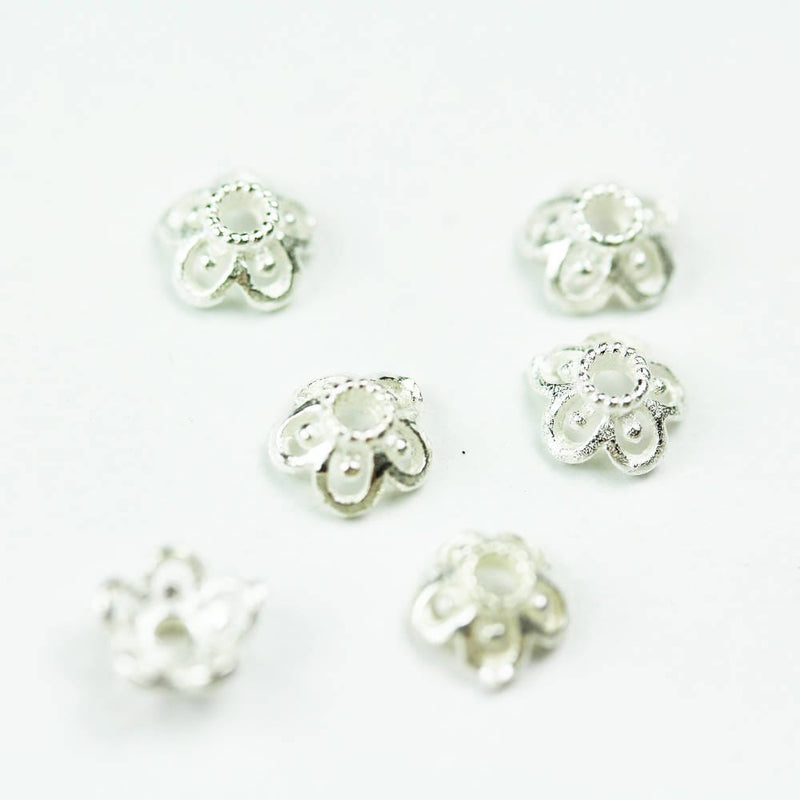 Bead cap 20pcs 5.5mm 925 Sterling silver,Jewelry Findings , 2.5mm Height filigree cap