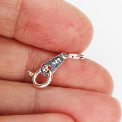 Ring Clasp Tab/Chain Tab 10pcs 8*3.5mm  925Sterling Silver Jewellery Findings,1.5mm and 0.8mm Hole