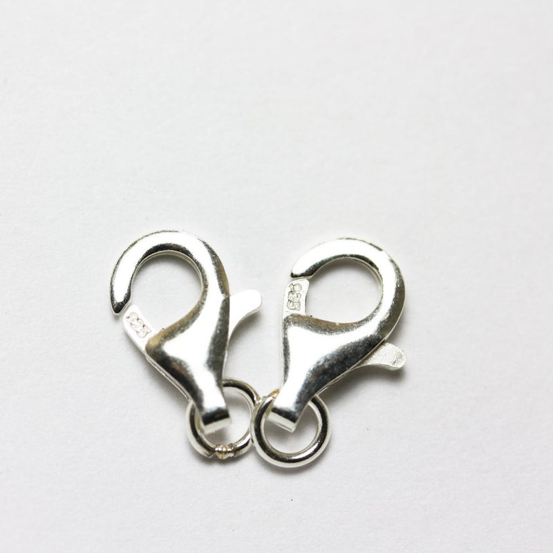 Sterling clasp 4pcs 11mm S.silver jewellery findings Lobster Clasps, 925 Sterling silver,11*5mm with 4mm ring