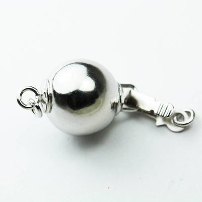 Ball Clasp 1pc 8mm Platinum Plate on 925 Sterling Silver Jewellery findings  Ball Box Clasp,15*8mm