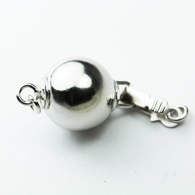 Ball Clasp 1pc 8mm Platinum Plate on 925 Sterling Silver Jewellery findings  Ball Box Clasp,15*8mm