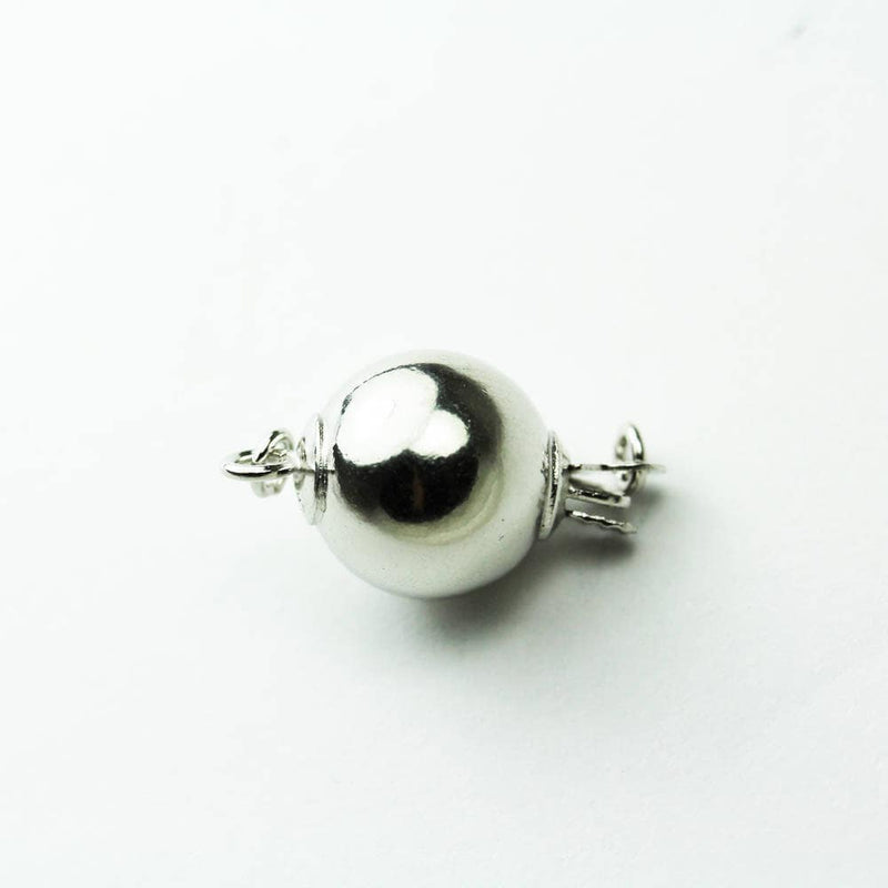 Ball Clasp 1pc 8mm Platinum Plate on 925 Sterling Silver Jewellery findings  Ball Box Clasp,15*8mm