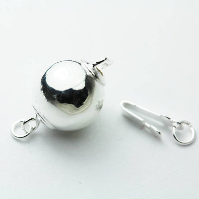 Ball Clasp 1pc 8mm Platinum Plate on 925 Sterling Silver Jewellery findings  Ball Box Clasp,15*8mm