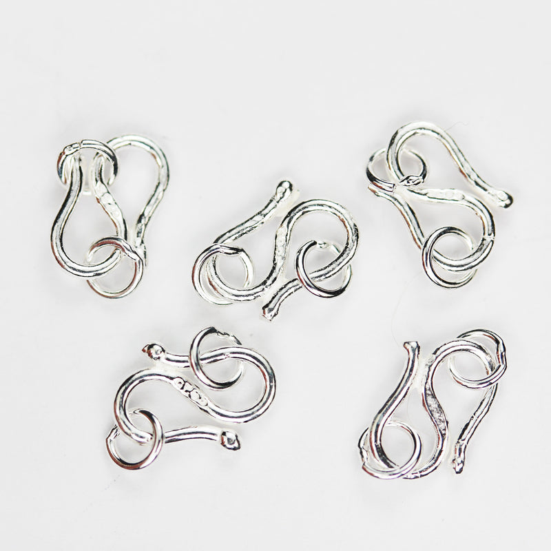 Hook clasp 4PCs  925 sterling silver Jewellery finding Clasp,S-hook,10*7mm