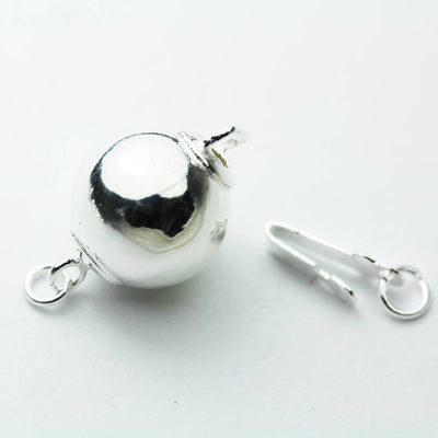 Ball Box Clasp 1pc 10mm Platinum Plated on 925 Sterling Silver Jewellery findings  Ball Box Clasp,15*10mm