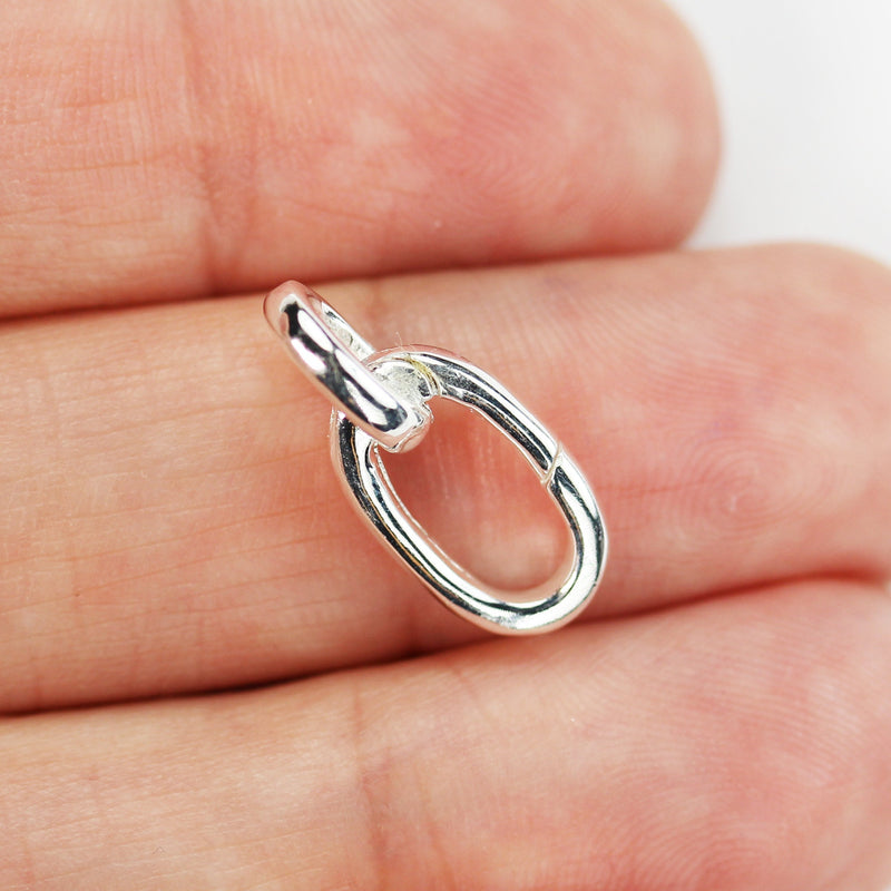 1pc 925 Sterling silver Jewellery findings Lobster claw Clasp,14*8.5mm with 8mm Closed Ring