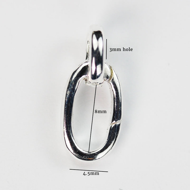 1pc 925 Sterling silver Jewellery findings Lobster claw Clasp,14*8.5mm with 8mm Closed Ring