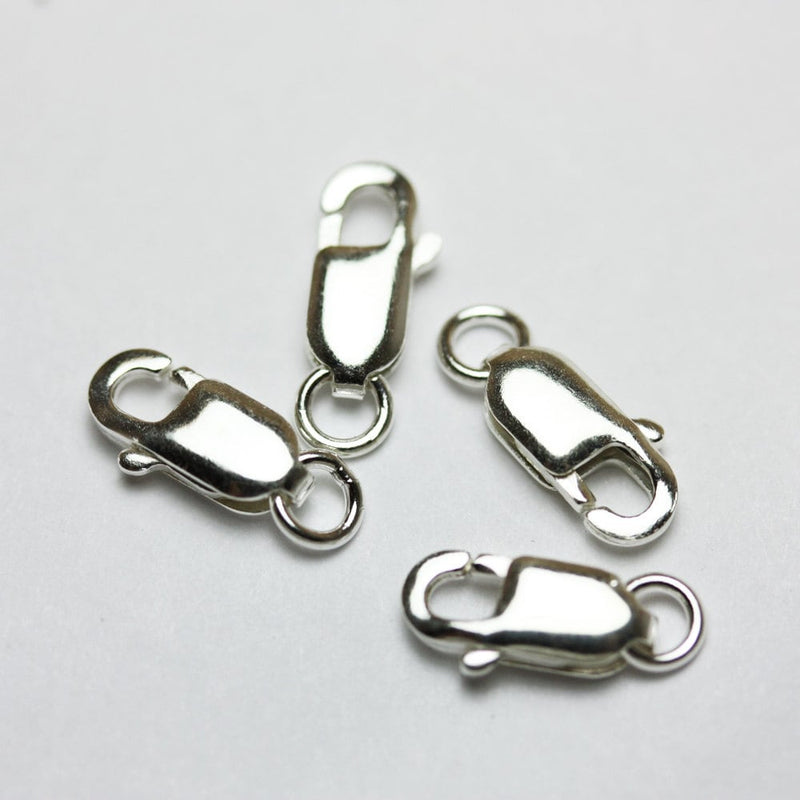 4pcs 925 Sterling silver Jewellery findings Lobster claw Clasp,10*4mm with 4mm Closed Jump ring