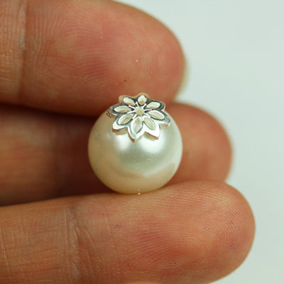 Bead Caps 10pcs 8mm Jewelry Findings Bead cap, Sterling silver, 2mm Height filigree cap