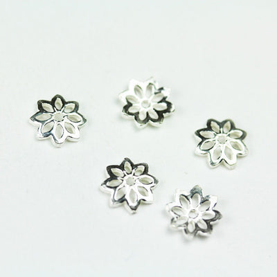 Bead Caps 10pcs 8mm Jewelry Findings Bead cap, Sterling silver, 2mm Height filigree cap