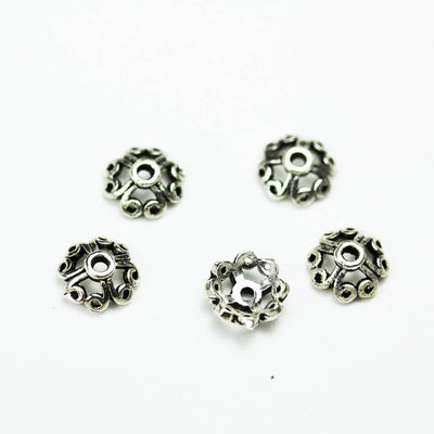 Bead Cap 10pcs 6.5mm 925 antiqued Sterling silver,Jewelry Findings Bead cap, 2.5mm Height filigree cap