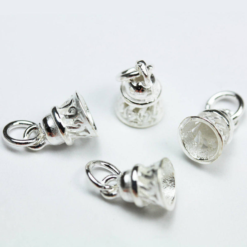 Bead cap 2pcs 925 sterling silver Jewelry Findings ,Filigree Cone, 10*7mm cap with 6mm loop,5mm inside