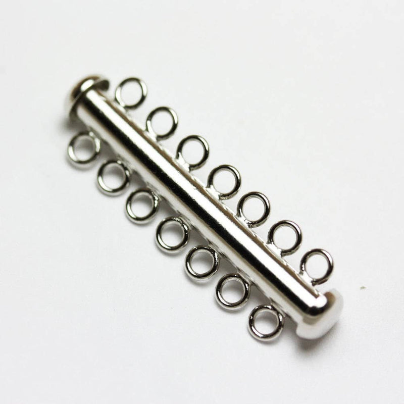 1pc 925 Sterling Silver Jewellery findings 7-strand Slide lock Clasp,38*6mm