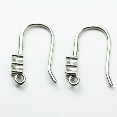 Earring Finding 2Pairs 925 Sterling Silver Cubic Zirconia Jewellery Findings Earwire , 16mm fishhook with1mm coil