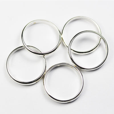 Bead Frame 2pcs 16mm 925 Sterling silver Circle Bead Frames ,13.5mm inner size, 2.3mm thick, hole 1mm