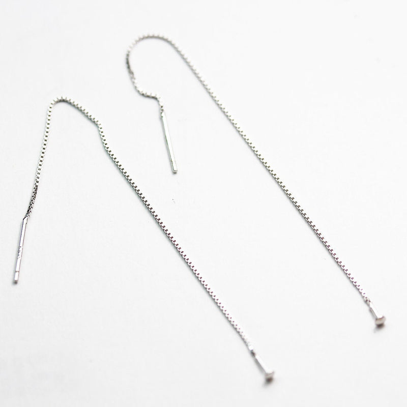 Earring Wire 4pcs 925 Sterling silver Jewellery Findings Long Chain Earwire,100mm total length with 2mm Head Pin, 0.8mm Chain