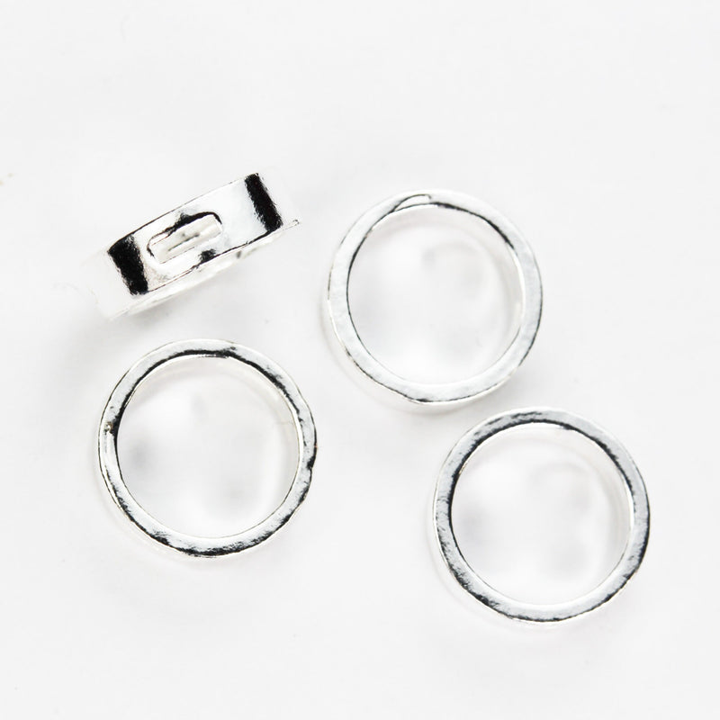 Bead Frame 2pcs 925 Sterling silver Circle Bead Frames 12mm,9.5mm inner size, 3.5mm thick, hole 1*3mm