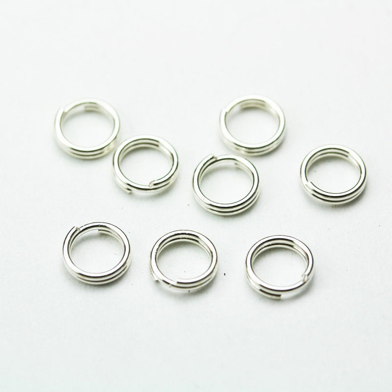 Split Rings 10pcs 6mm 925 Sterling silver Jewellery findings Split rings, Close but Unsoldered round